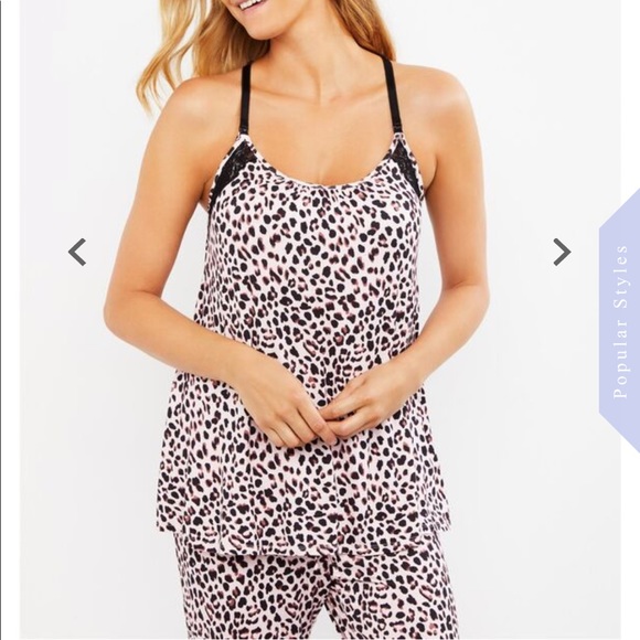 Jessica Simpson Leopard Nursing Pajama Set S - Picture 2 of 4